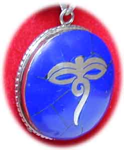 Lapislazuli  Amulettkette mit Symbol-Anhnger