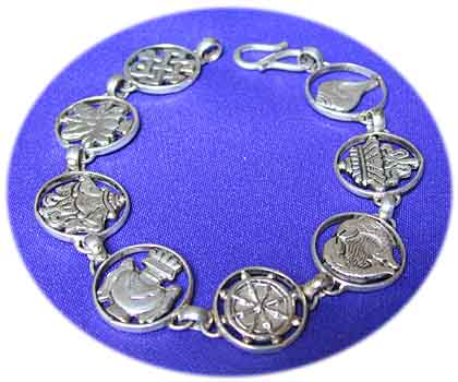 Armband  mit den 8 tibetischen Gl�ckssymbolen