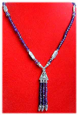 Schmuck Mala Amethyst/Sterling Silber 