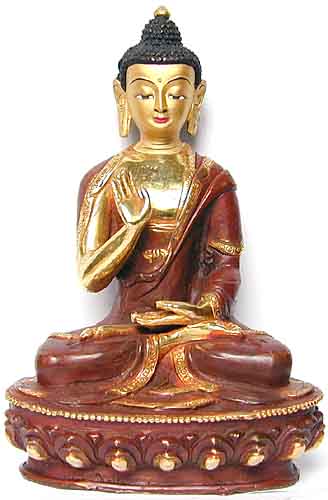 Amoghasiddhi Buddha, vergoldet