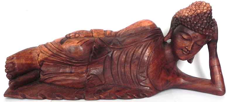 Mahaparinirvana Buddha Statue Holz