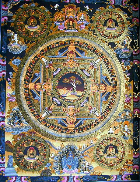 Buddhas Leben Mandala Thangka