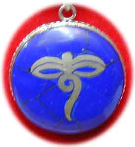 Lapislazuli  Amulettkette mit Symbol-Anhnger