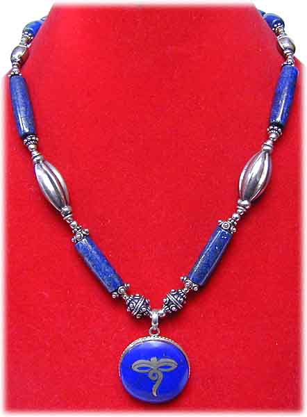 Lapislazuli  Amulettkette mit Symbol-Anhnger