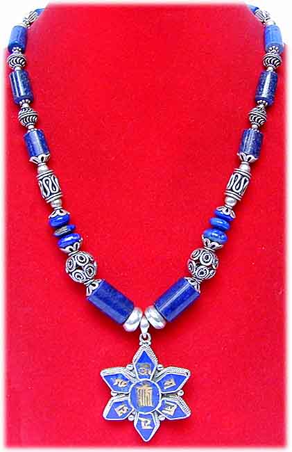 Lapislazuli Mantra Amulettkette