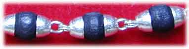 Silver capped Tulsi Mala
