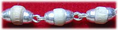 Silver capped Tulsi Mala