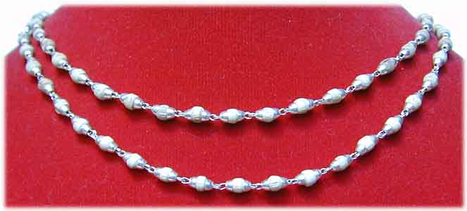 Silver capped Tulsi Mala