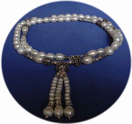 Schmuck Mala Perlen/Sterling Silber 